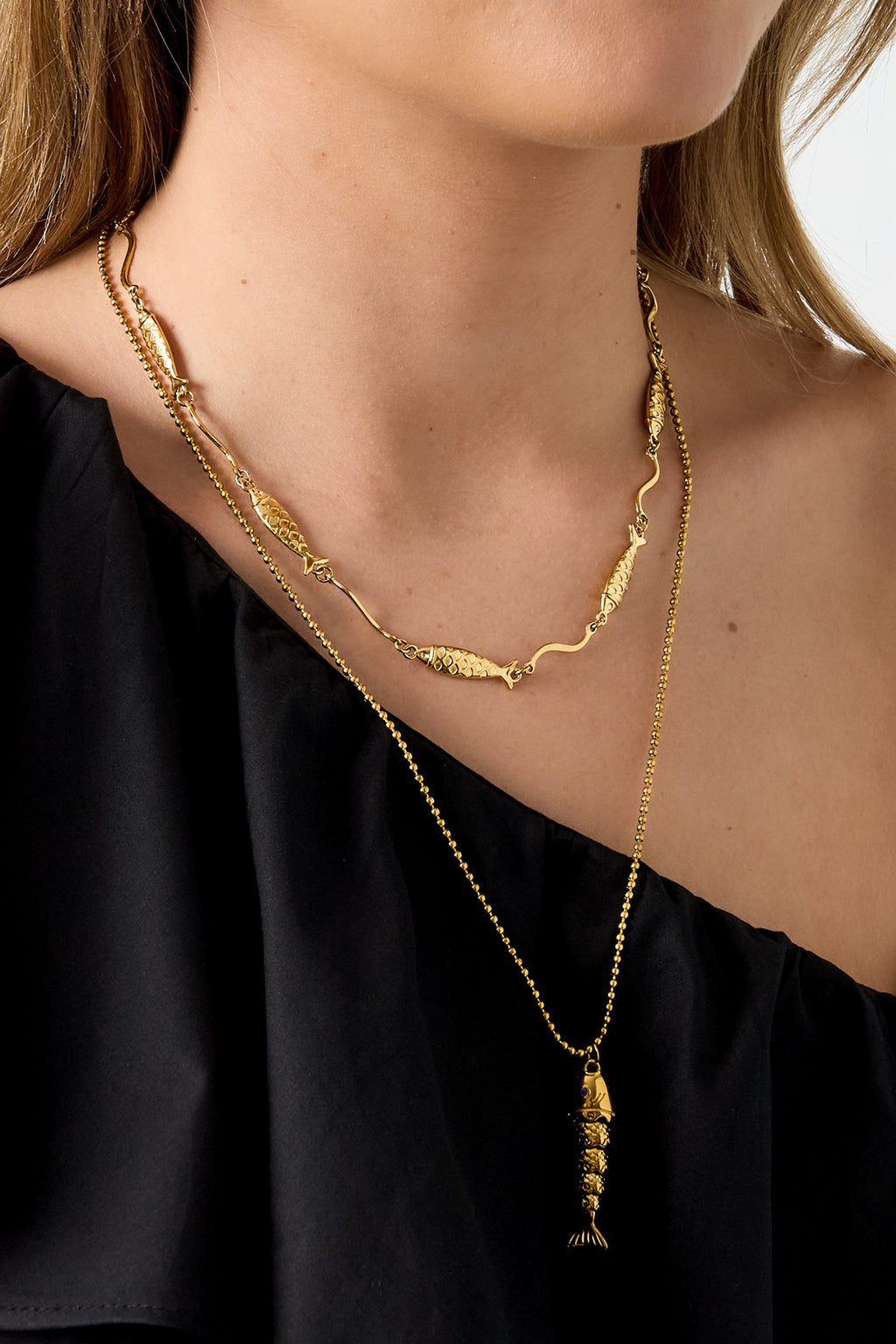 Stainless Steel Chain Necklaces Fish Simple Daily Simple Series Women's jewelry