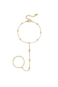 Hand chain with oval and round stones