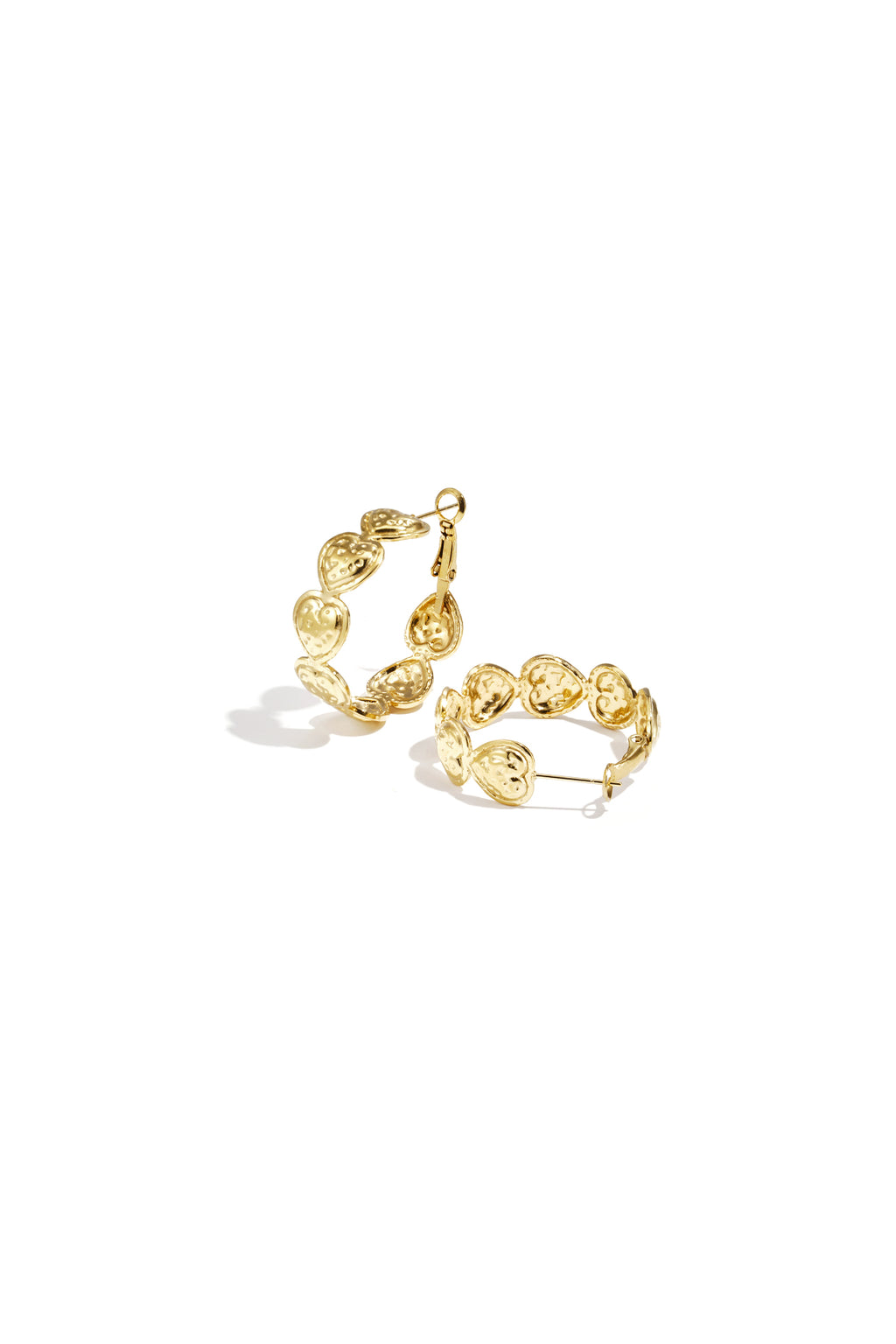 Heart Hoop Earrings – Gold-Plated Steel