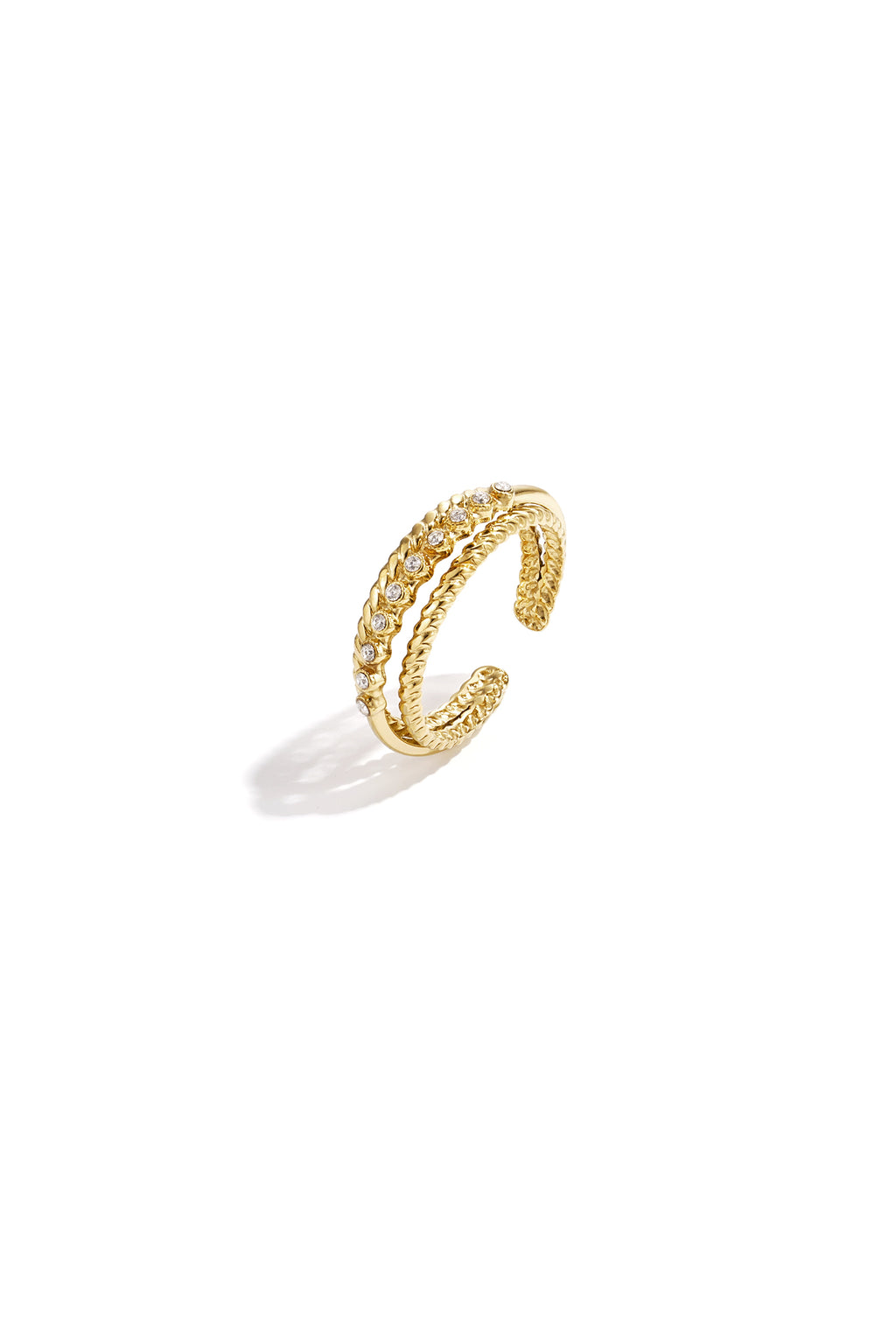 Circle Minimalist Ring – Gold-Plated Steel & Rhinestones