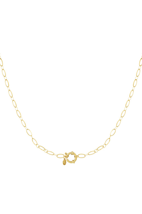 Stylish Gold Color Stainless Steel Chain Necklace