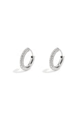 Elegant Rhinestone Hoop Earrings - Silver & Gold