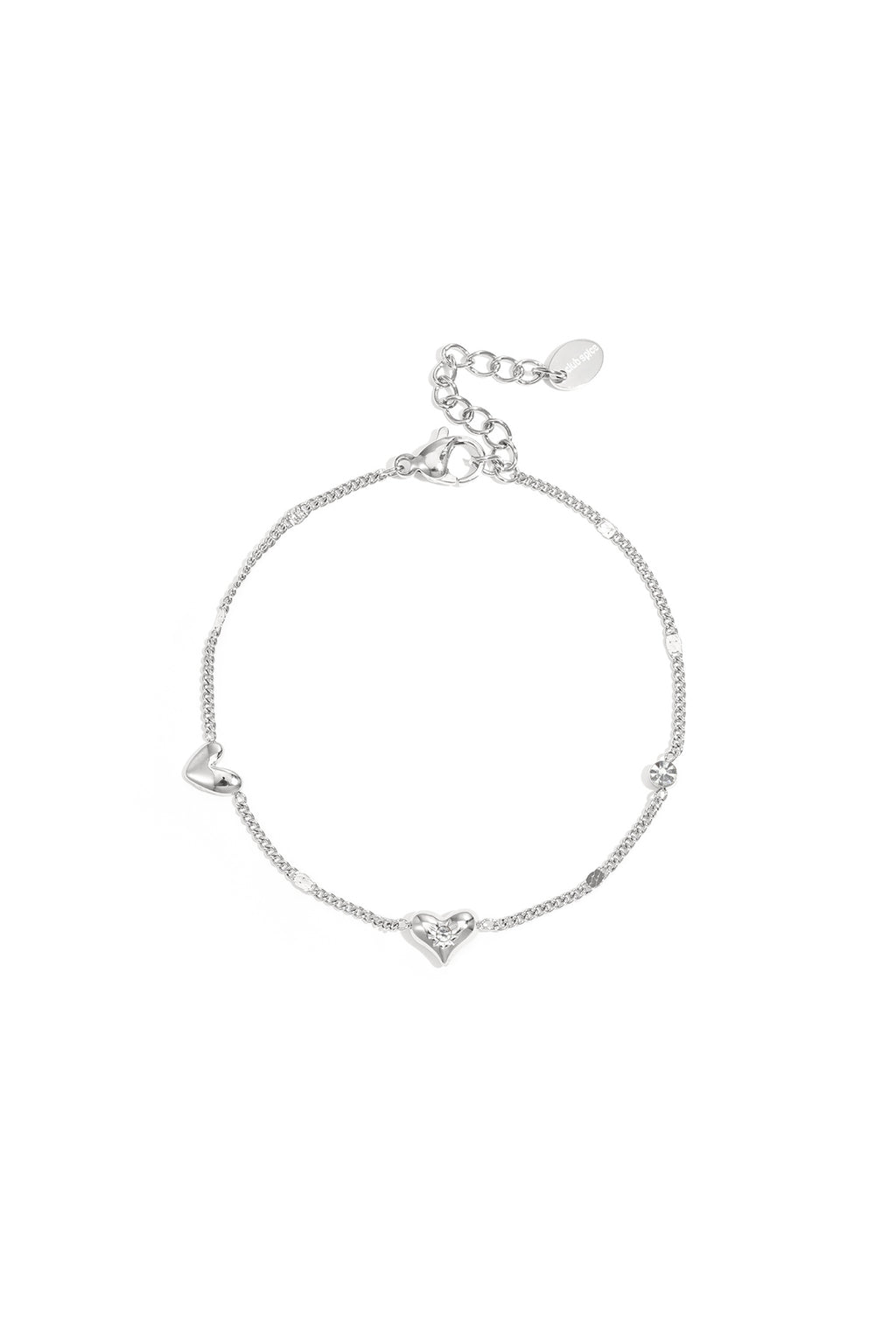 Bracelet with heart and stone pattern