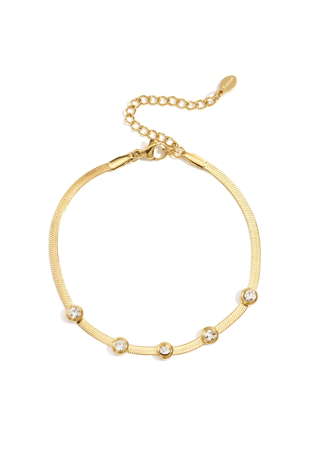 Chain Bracelet – Gold-Plated Rhinestone