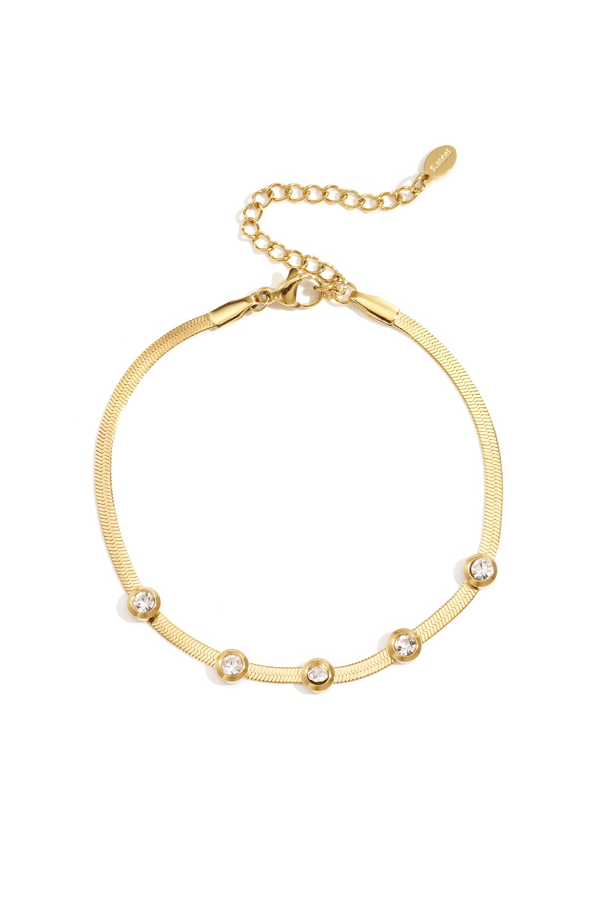 Chain Bracelet – Gold-Plated Rhinestone