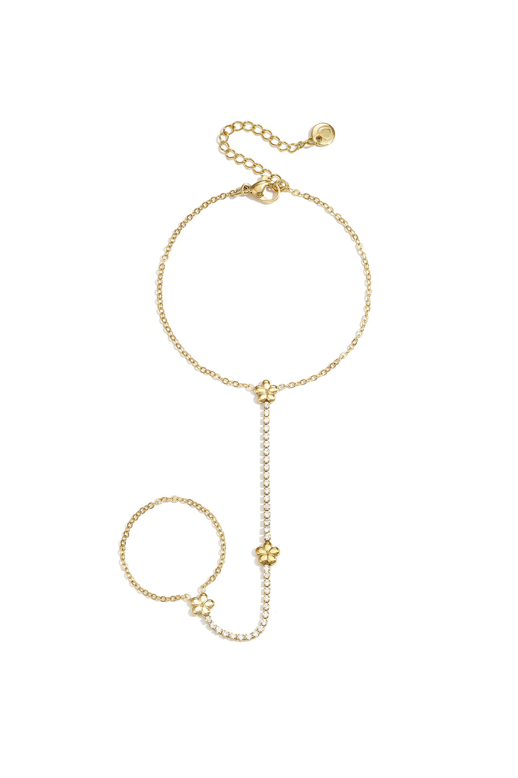 Tennis-style handchain with flowers