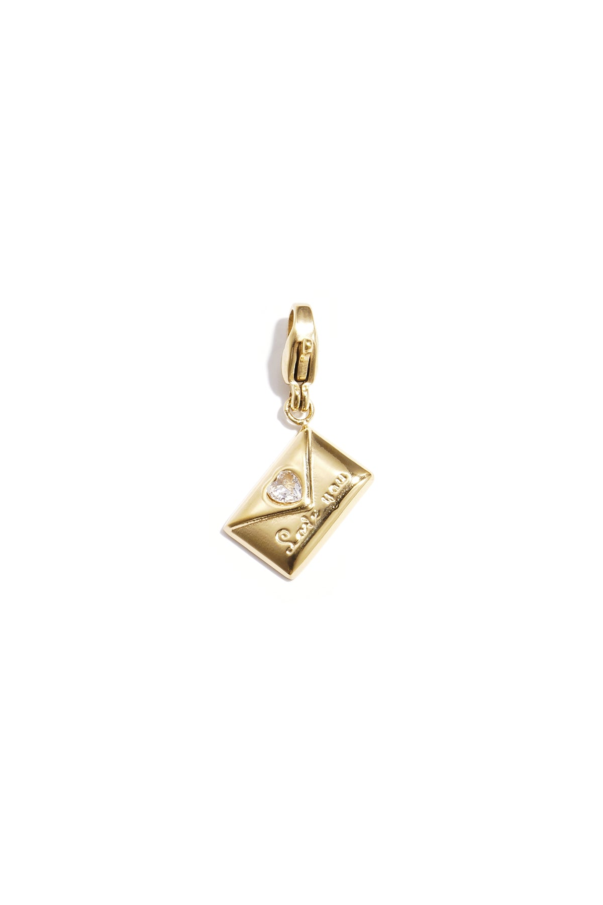 Envelope Jewellery Charm – Gold-Plated Steel & Rhinestones
