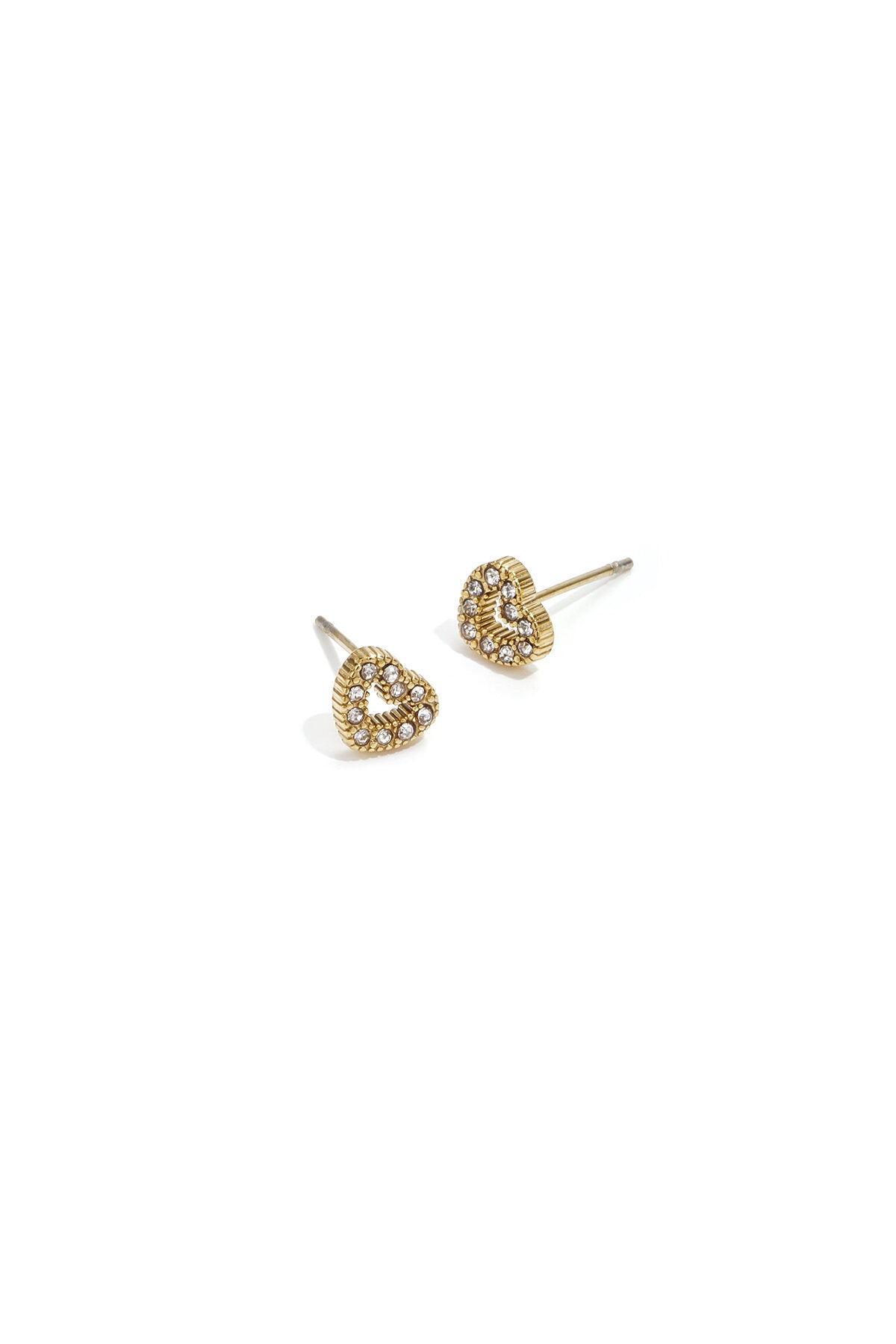 Elegant Heart Shaped Rhinestone Stud Earrings