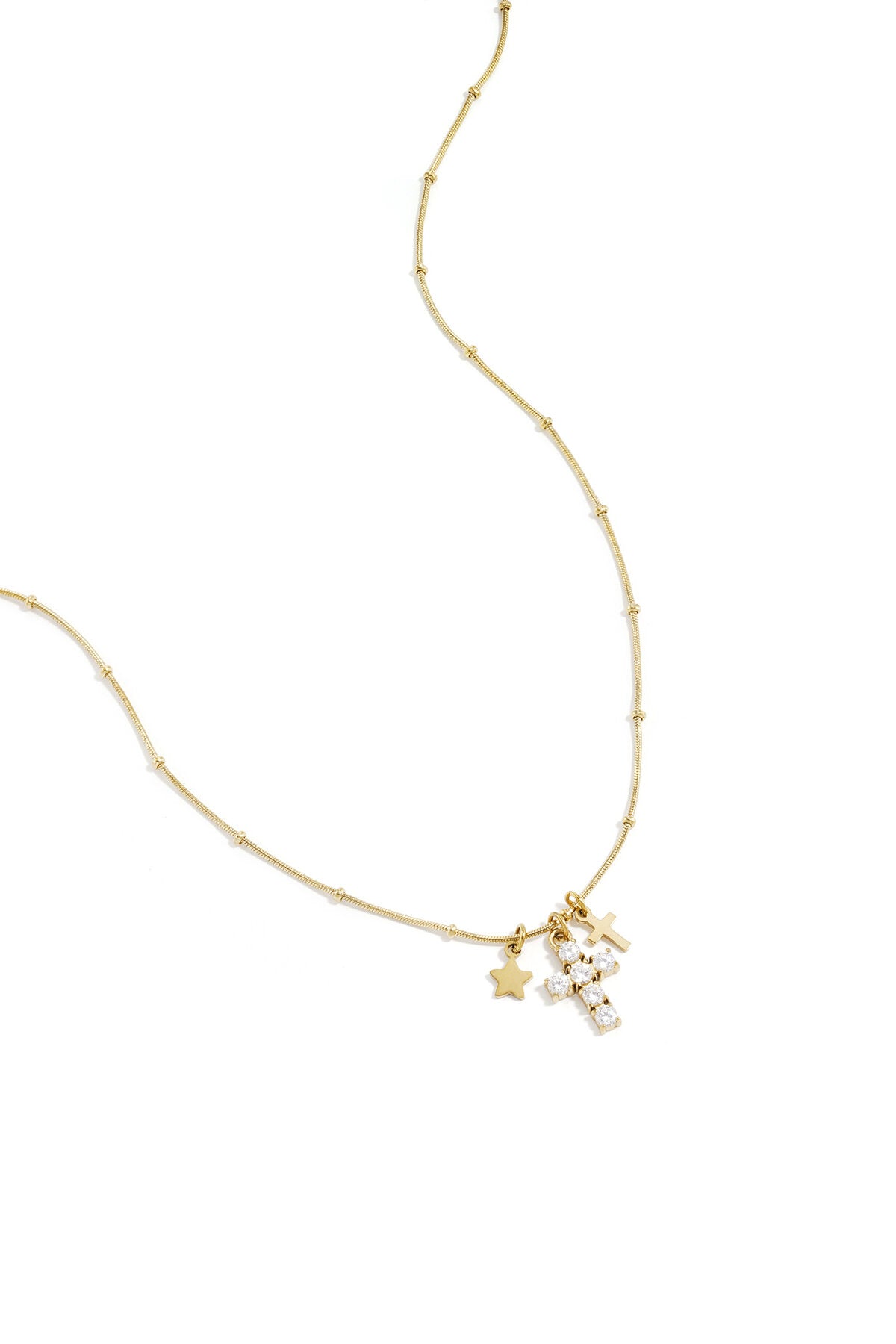 Elegant Cross Pendant Necklace for Women, Silver & Gold