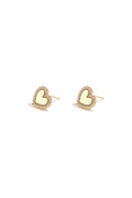 Heart-shaped stud earrings with set edges