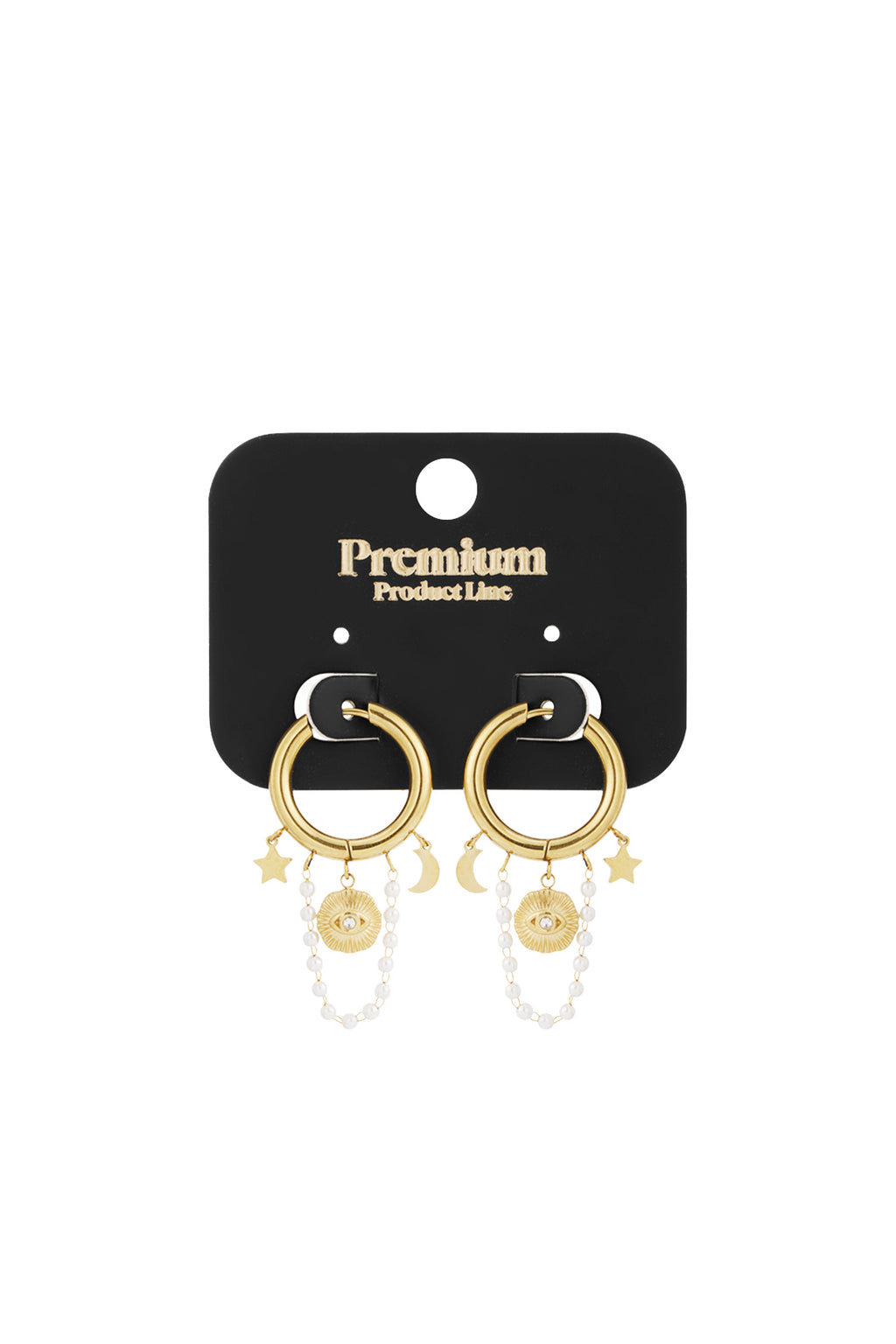 Pearl moon earrings