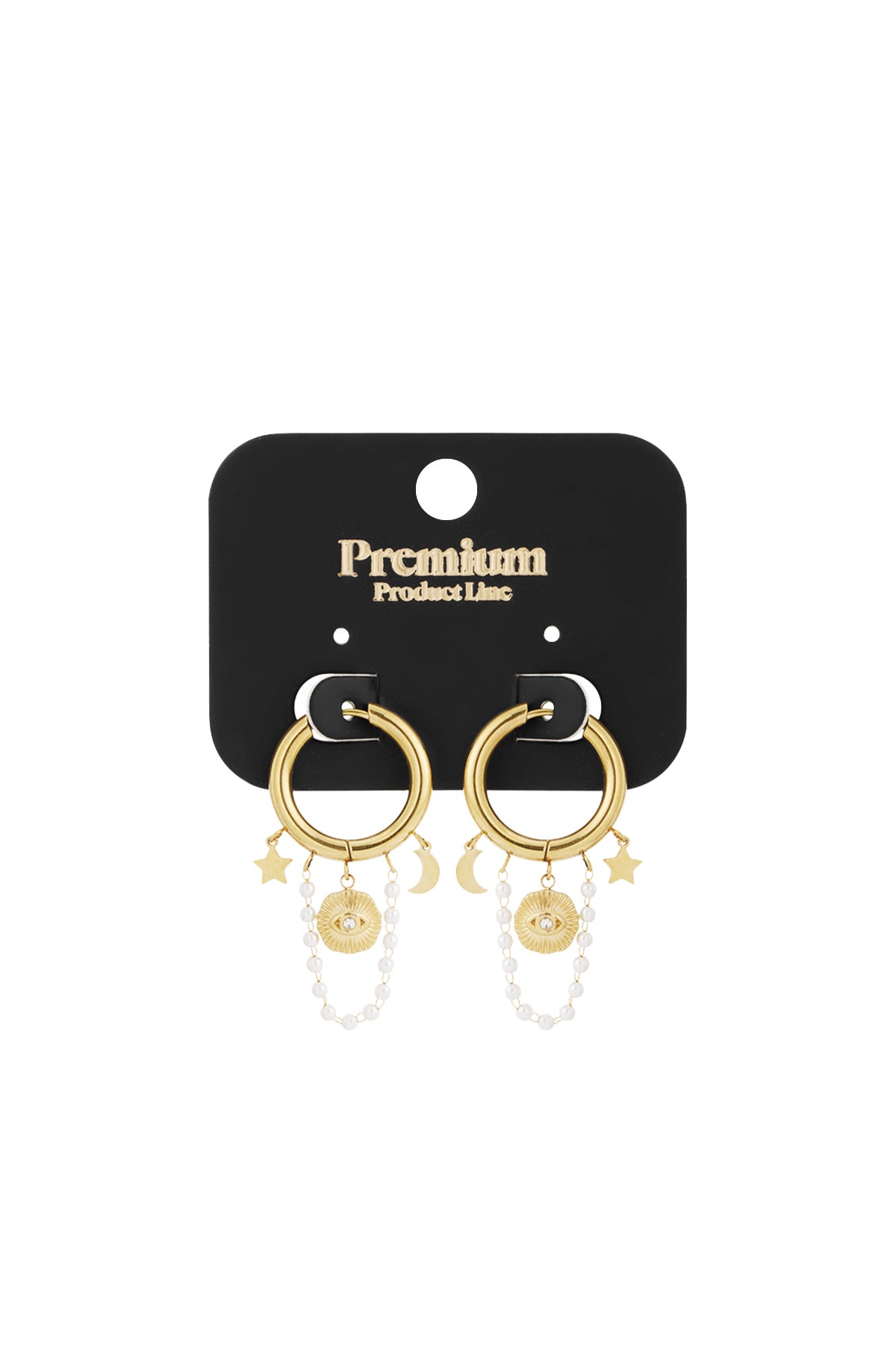 Pearl moon earrings