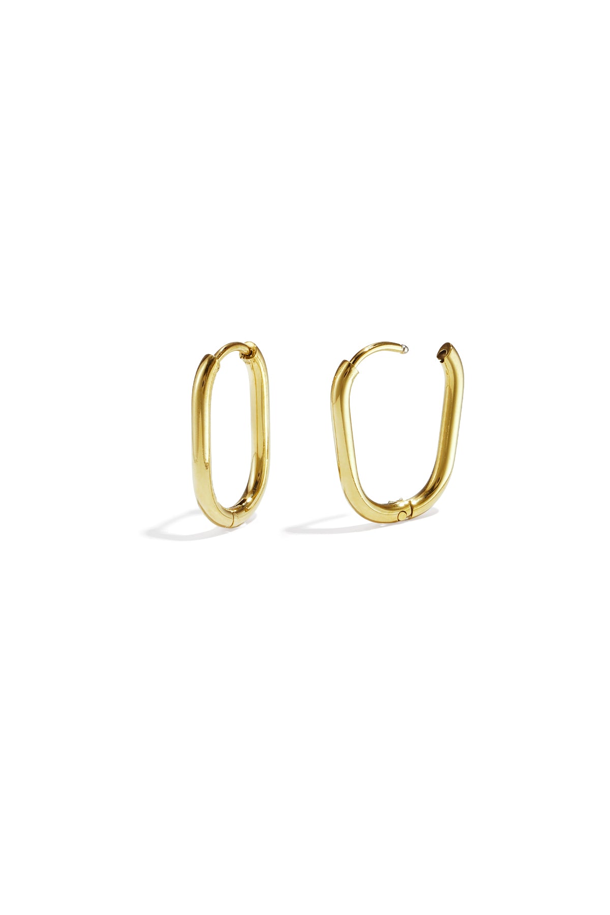 Irregular Shape Hoop Earrings – Gold-Plated Steel