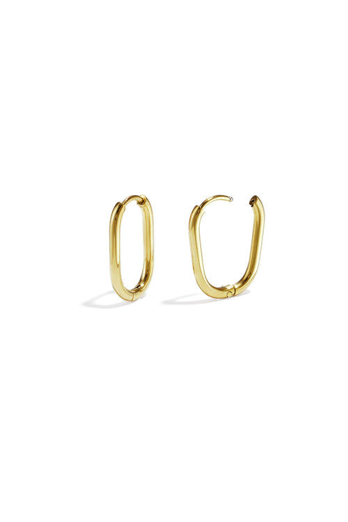 Irregular Shape Hoop Earrings – Gold-Plated Steel