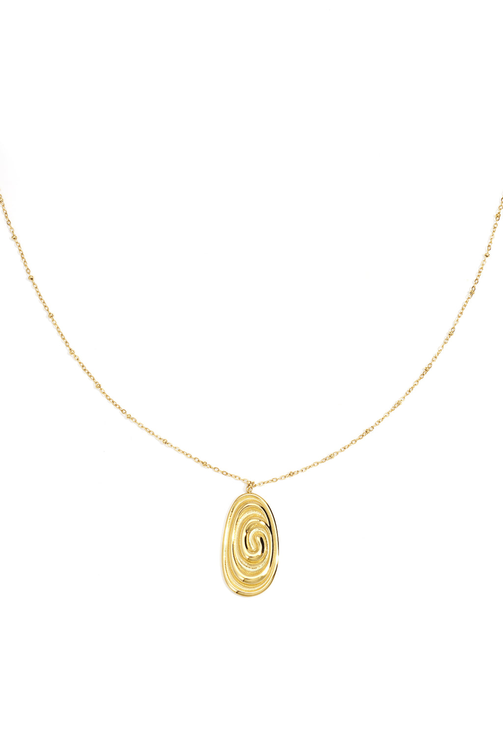 Irregular Shape Long Necklace – Gold-Plated Steel