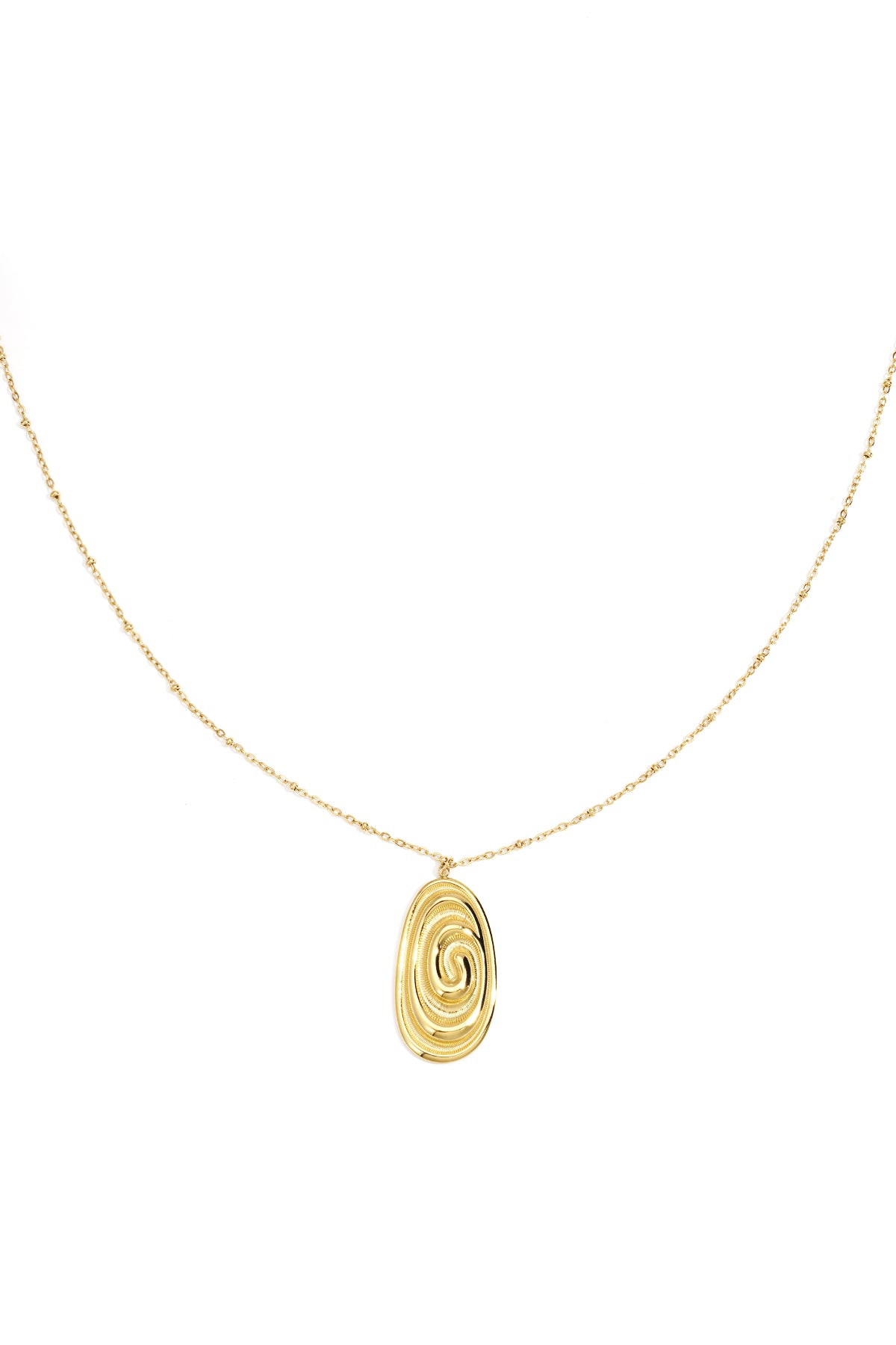 Irregular Shape Long Necklace – Gold-Plated Steel