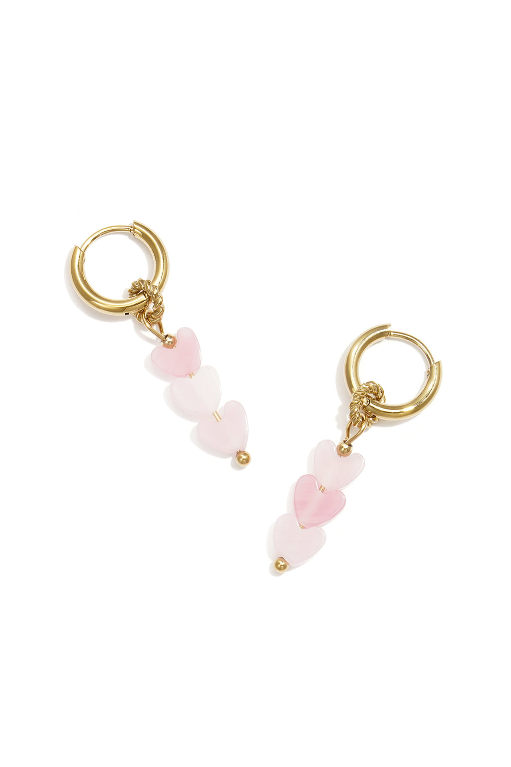Heart hoop earrings in 4 colors, 5.0 g, made of stainless steel