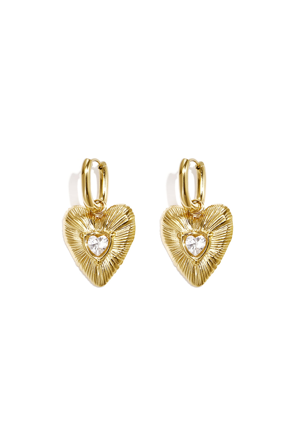14K Gold Plated Stainless Steel Drop Earrings Heart Simple Daily Simple Series Women's jewelry