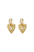 14K Gold Plated Stainless Steel Drop Earrings Heart Simple Daily Simple Series Women's jewelry