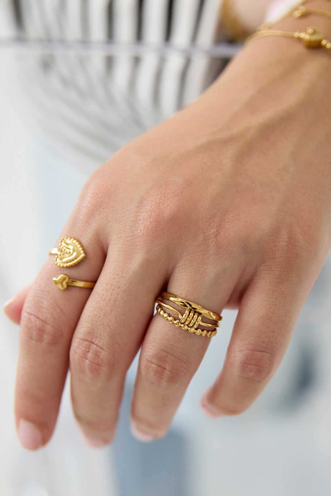 Elegant Adjustable Minimalist Ring - Silver & Gold