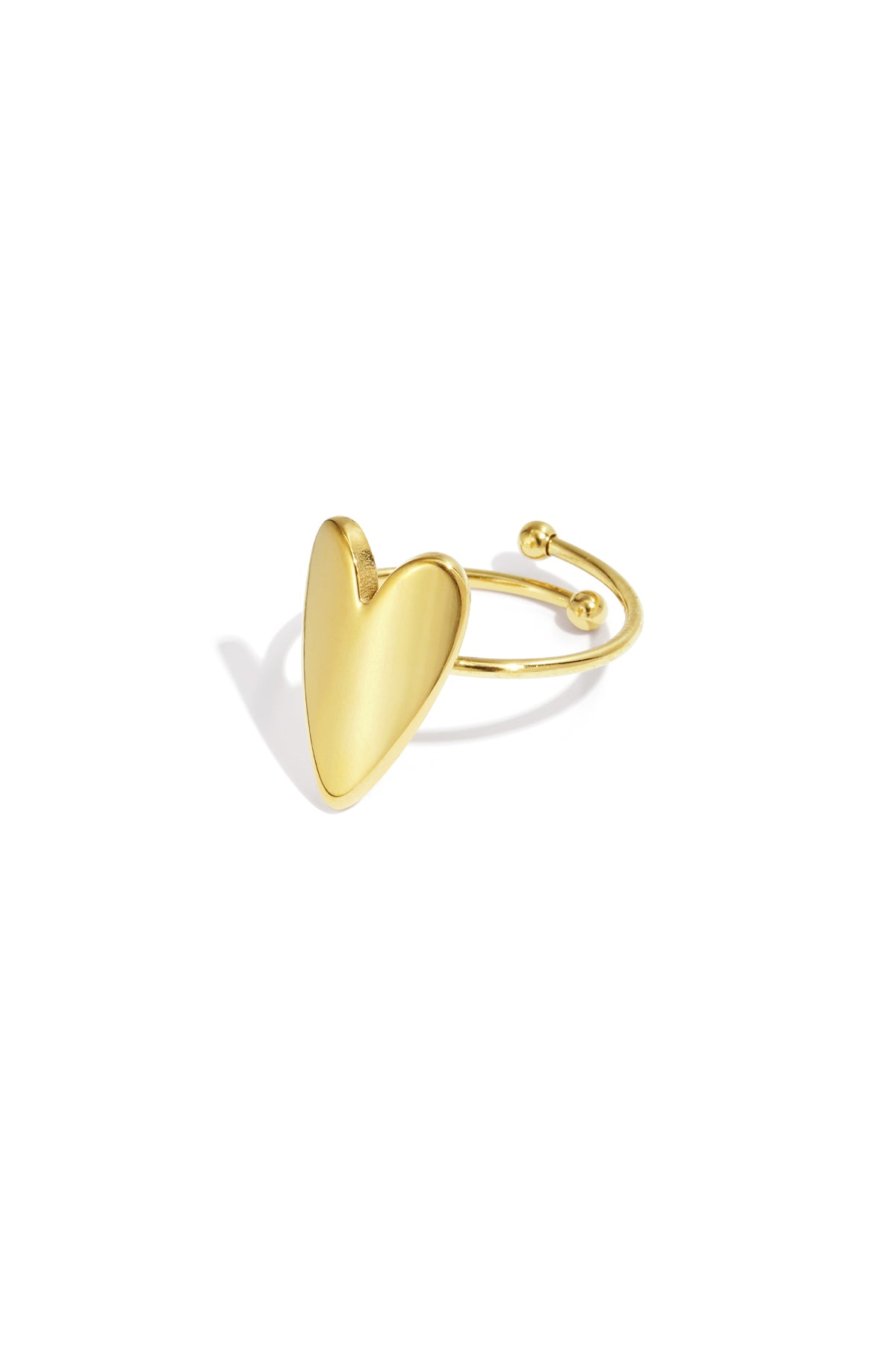 Heart Statement Ring – Gold-Plated Steel