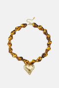 Lumé Retro Heart Beaded Necklace - Luxurious Daily Wear