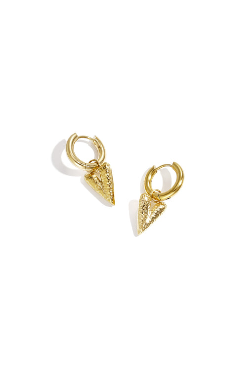 Heart Drop Earrings – Gold-Plated Steel