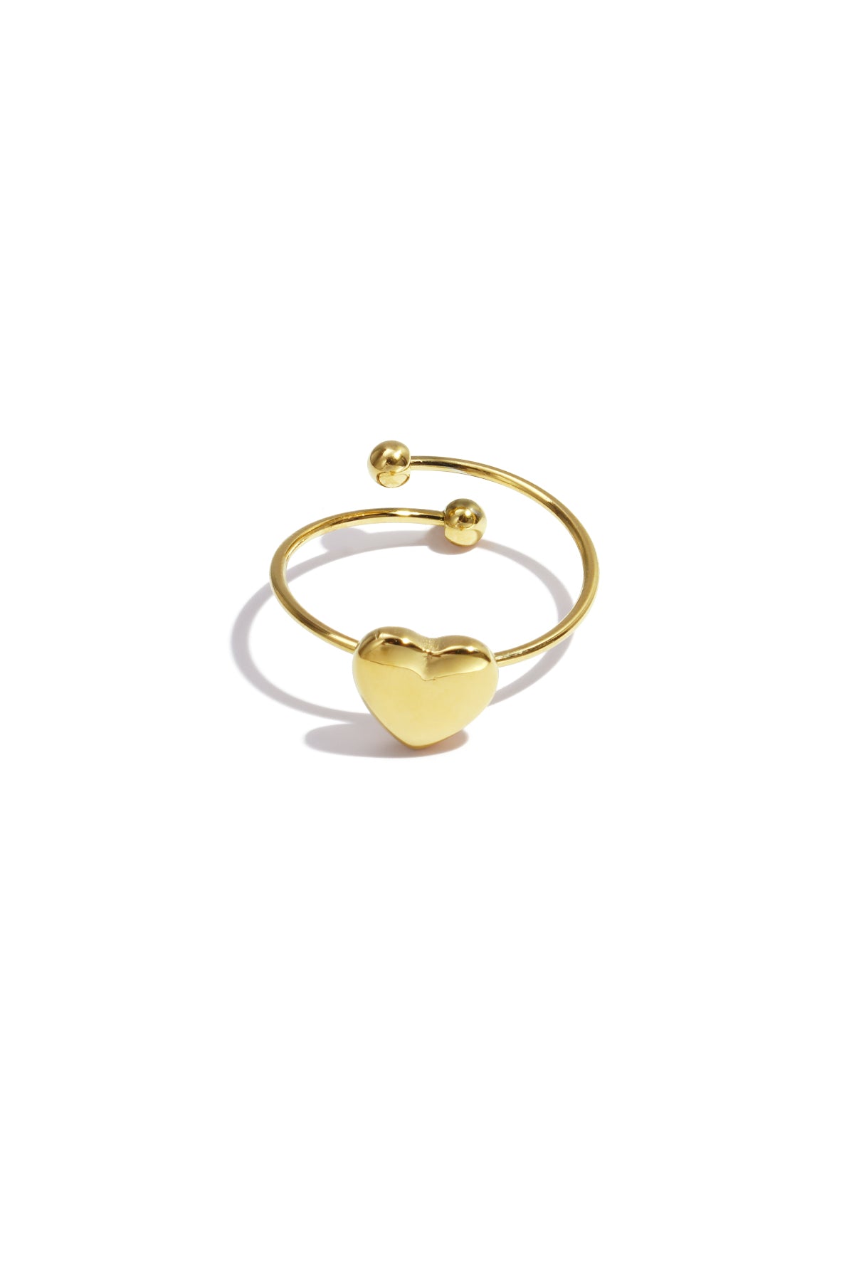 Heart Minimalist Ring – Gold-Plated Steel