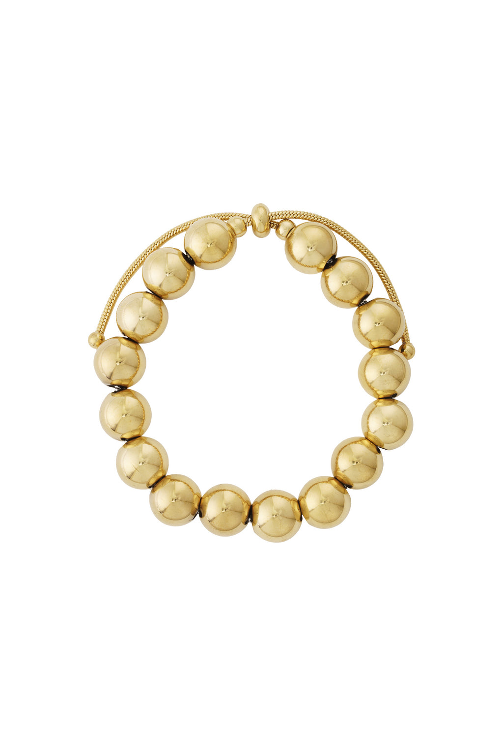 Statement Beaded Bracelet – Silver-Tone Steel