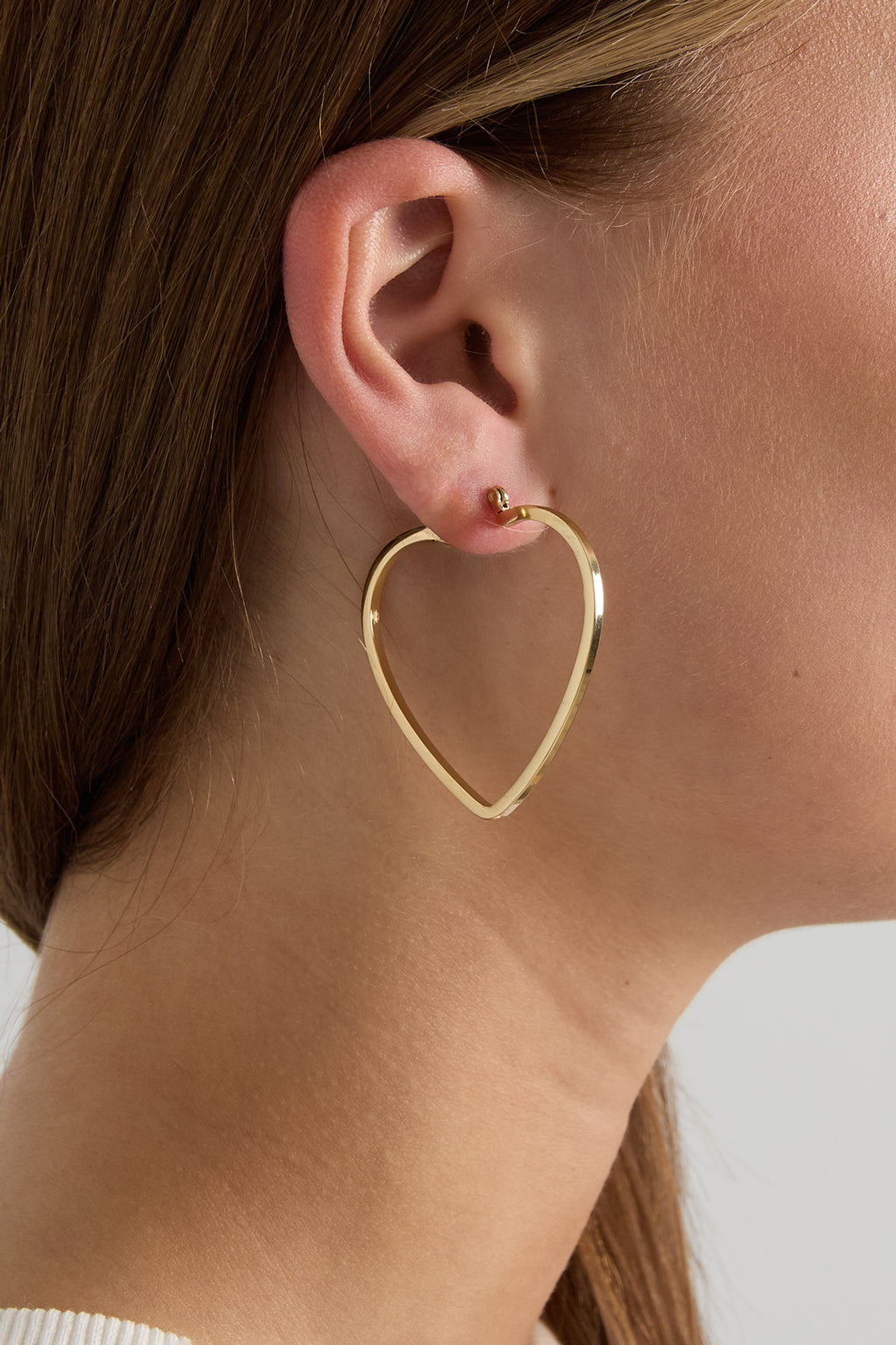 Minimalist heart hoop earrings