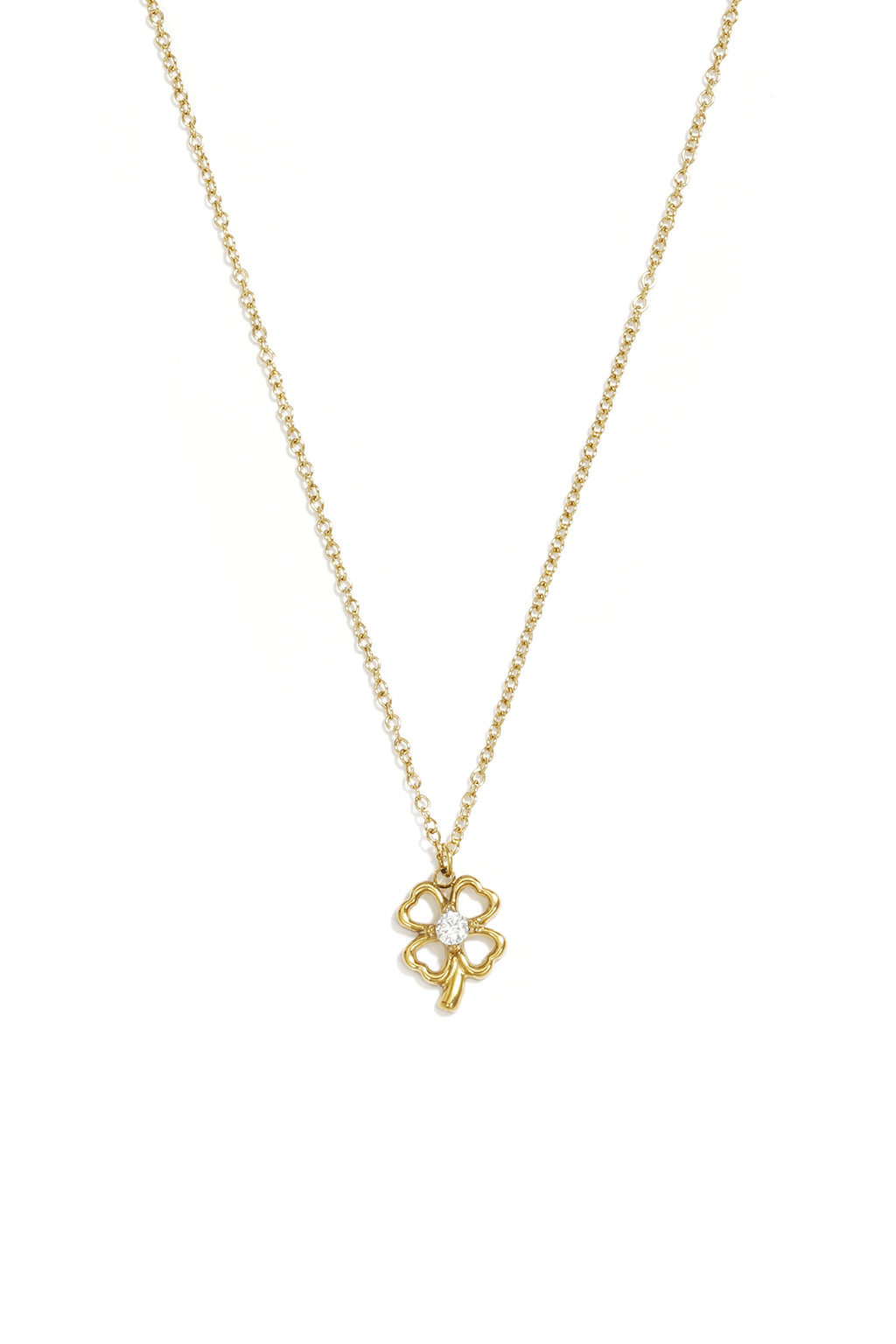 14K Gold Plated Stainless Steel Pendant necklaces Clover Casual Simple Series Women's jewelry