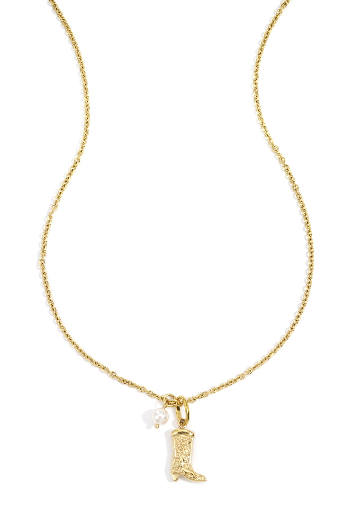 Boots Pendant Necklace – Gold-Plated Steel