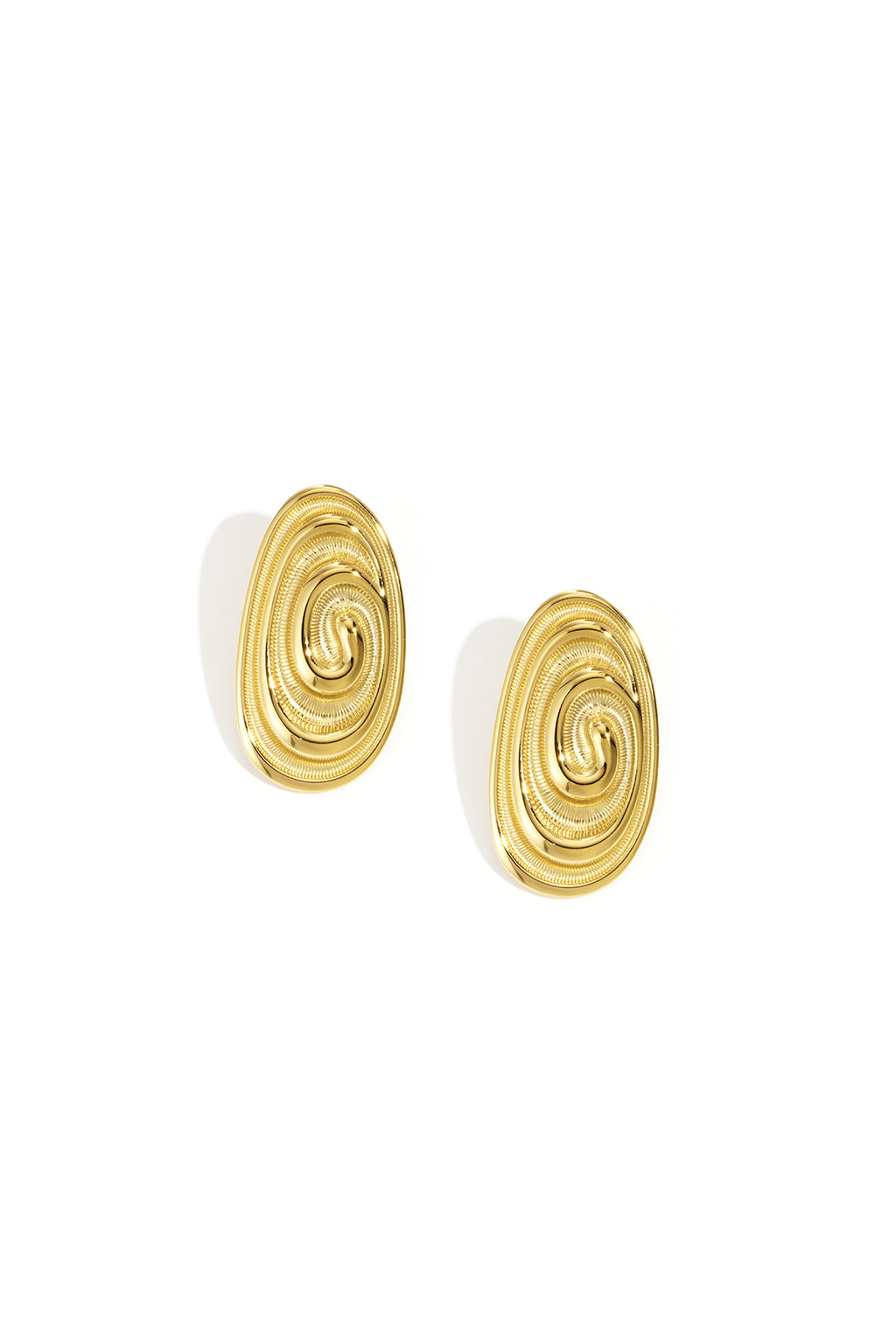 Irregular Shape Stud Earrings – Gold-Plated Steel