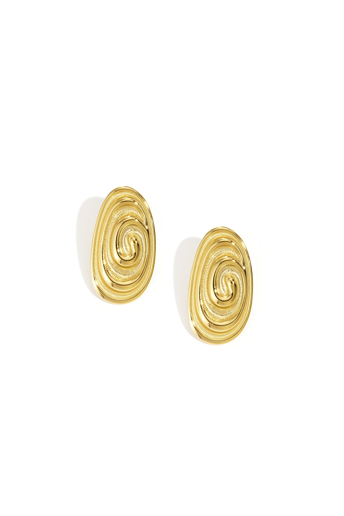 Irregular Shape Stud Earrings – Gold-Plated Steel