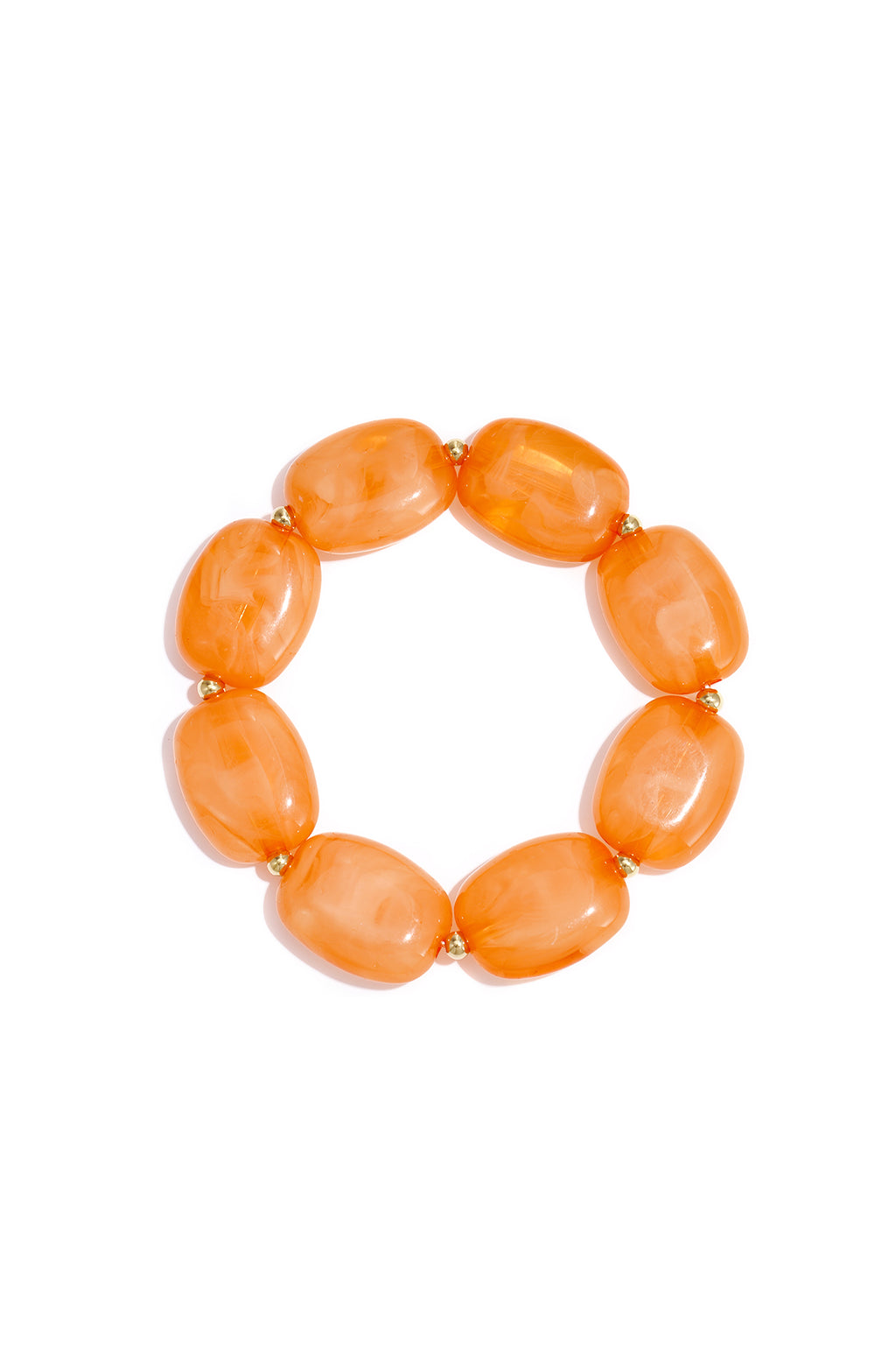 Statement Beaded Bracelet – Light Brown Acrylic & Steel