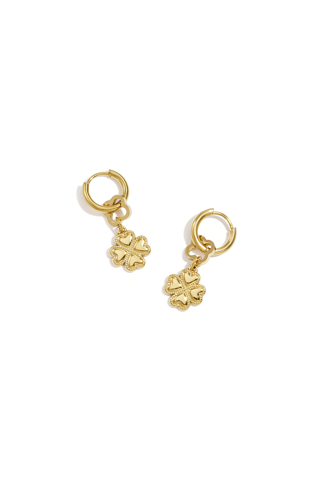 Stainless Steel Drop Earrings Clover Simple Daily Simple Series Women's jewelry