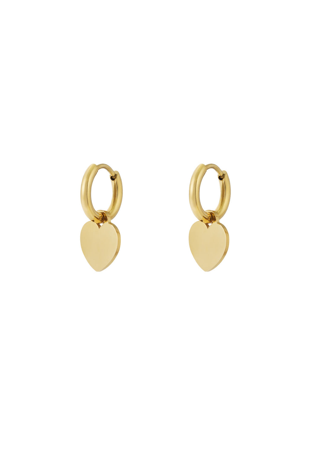 Heart Drop Earrings – Gold-Plated Steel