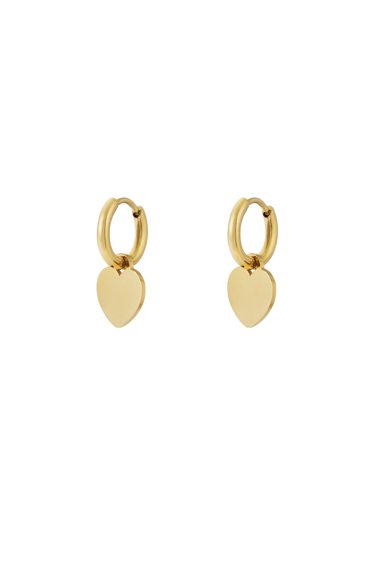 Heart Drop Earrings – Gold-Plated Steel