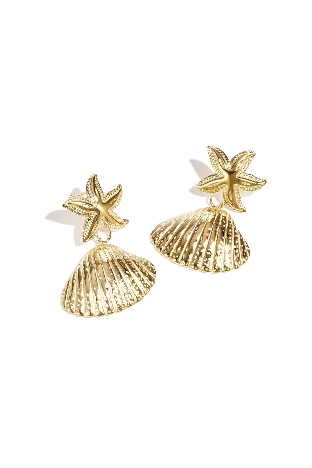 Shell Drop Earrings – Gold-Plated Steel