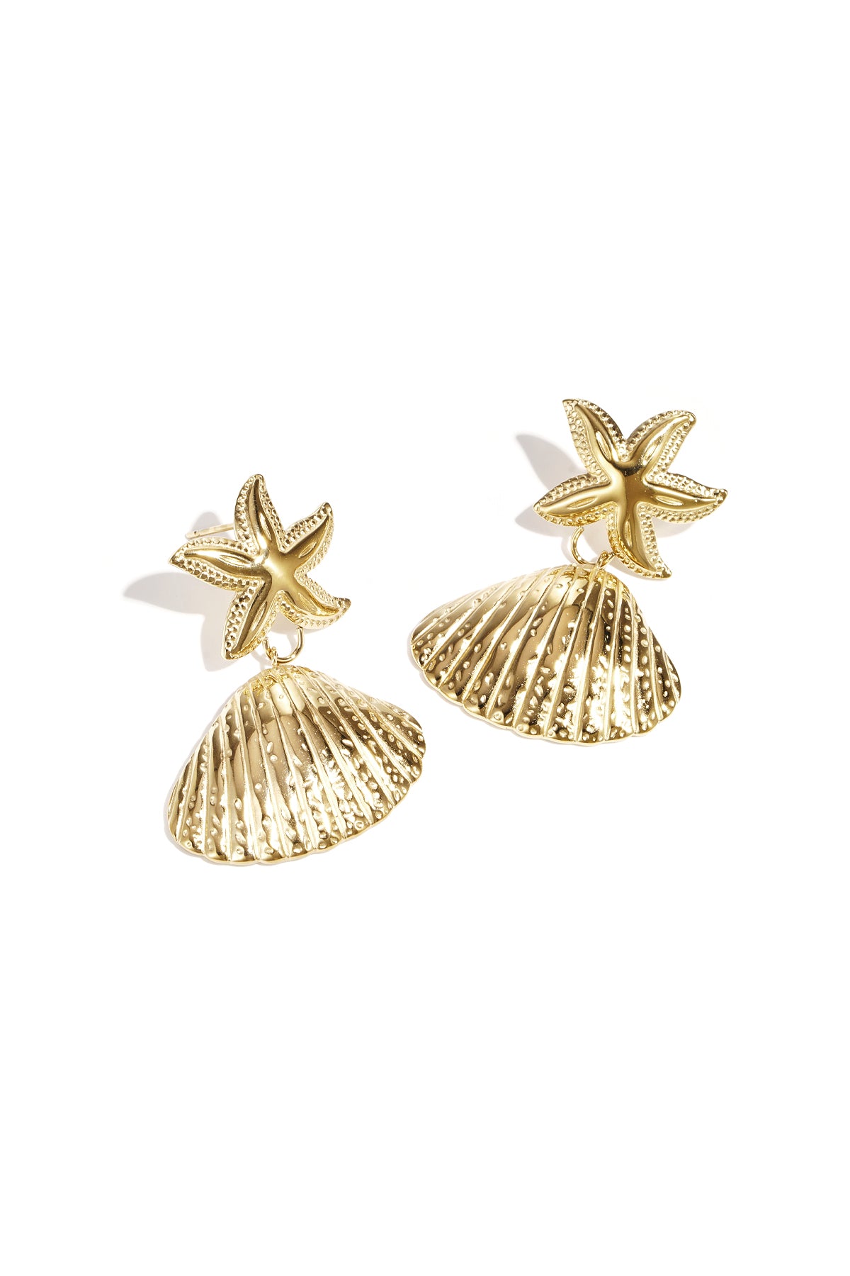 Shell Drop Earrings – Gold-Plated Steel