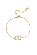 Elegant Heart Charm Bracelet in Silver & Gold