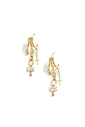 Triple earrings with cubic zirconia and cross charm