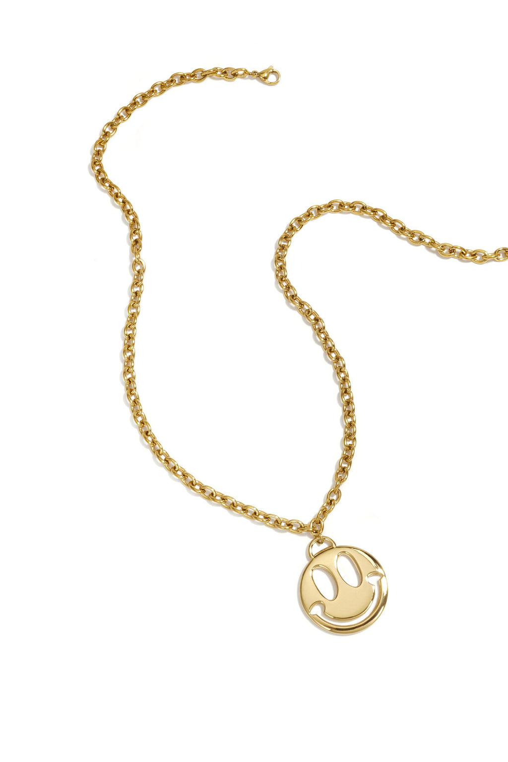 Stylish 14K Gold Plated Smiling Face Necklace