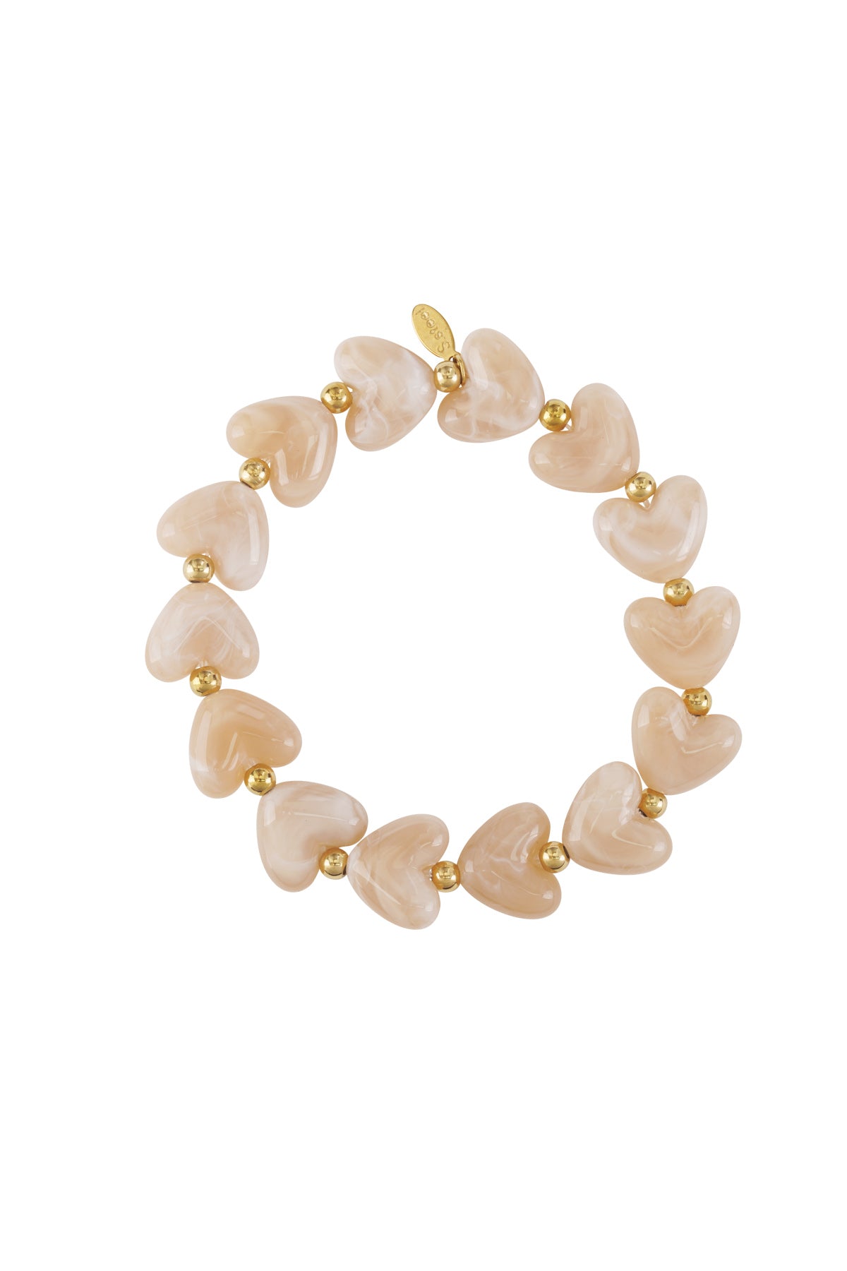 Perlenarmband Herz aus Acryl, elastisch