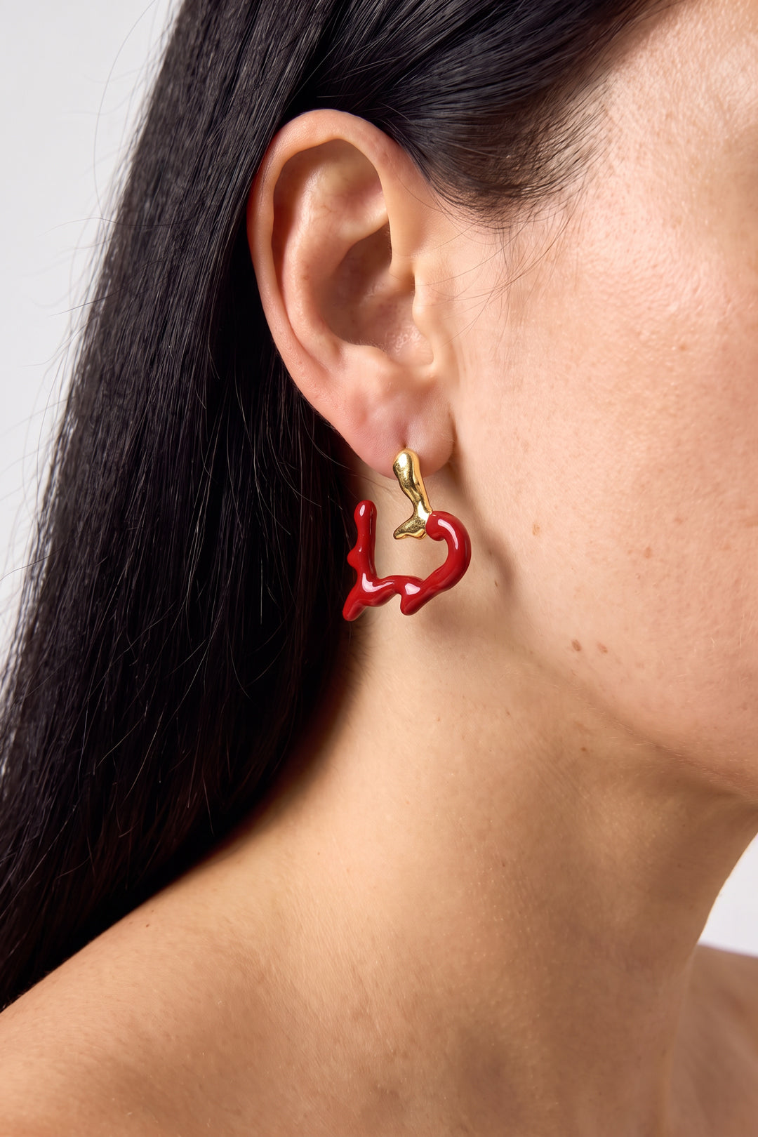 Stainless Steel Hoop Earrings Heart Simple Daily Simple Series Women's jewelry