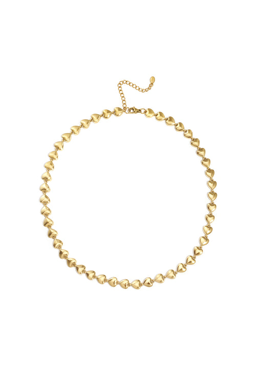 Heart Chain Necklace – Gold-Plated Steel