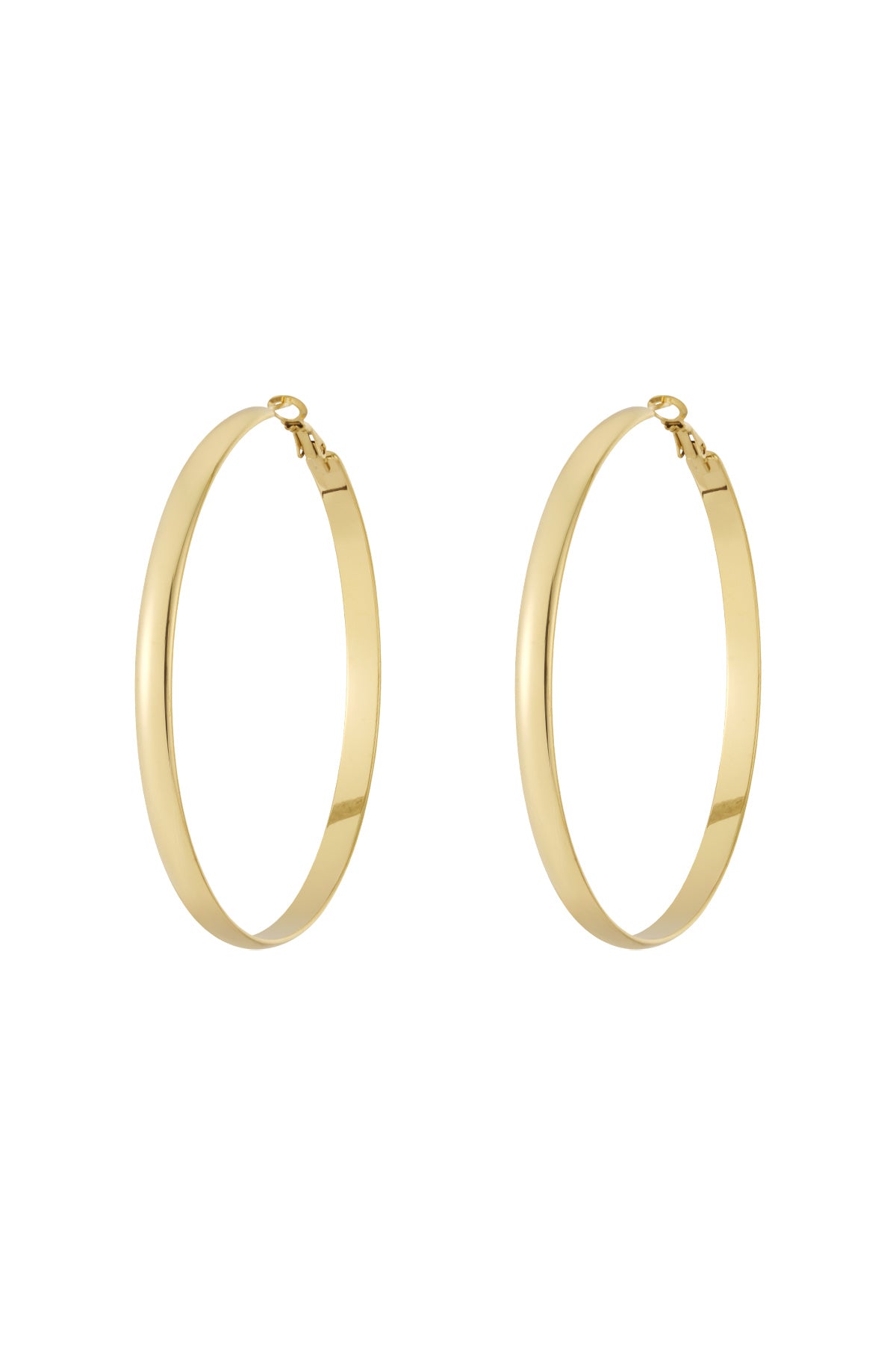 Irregular Shape Hoop Earrings – Silver-Tone Steel