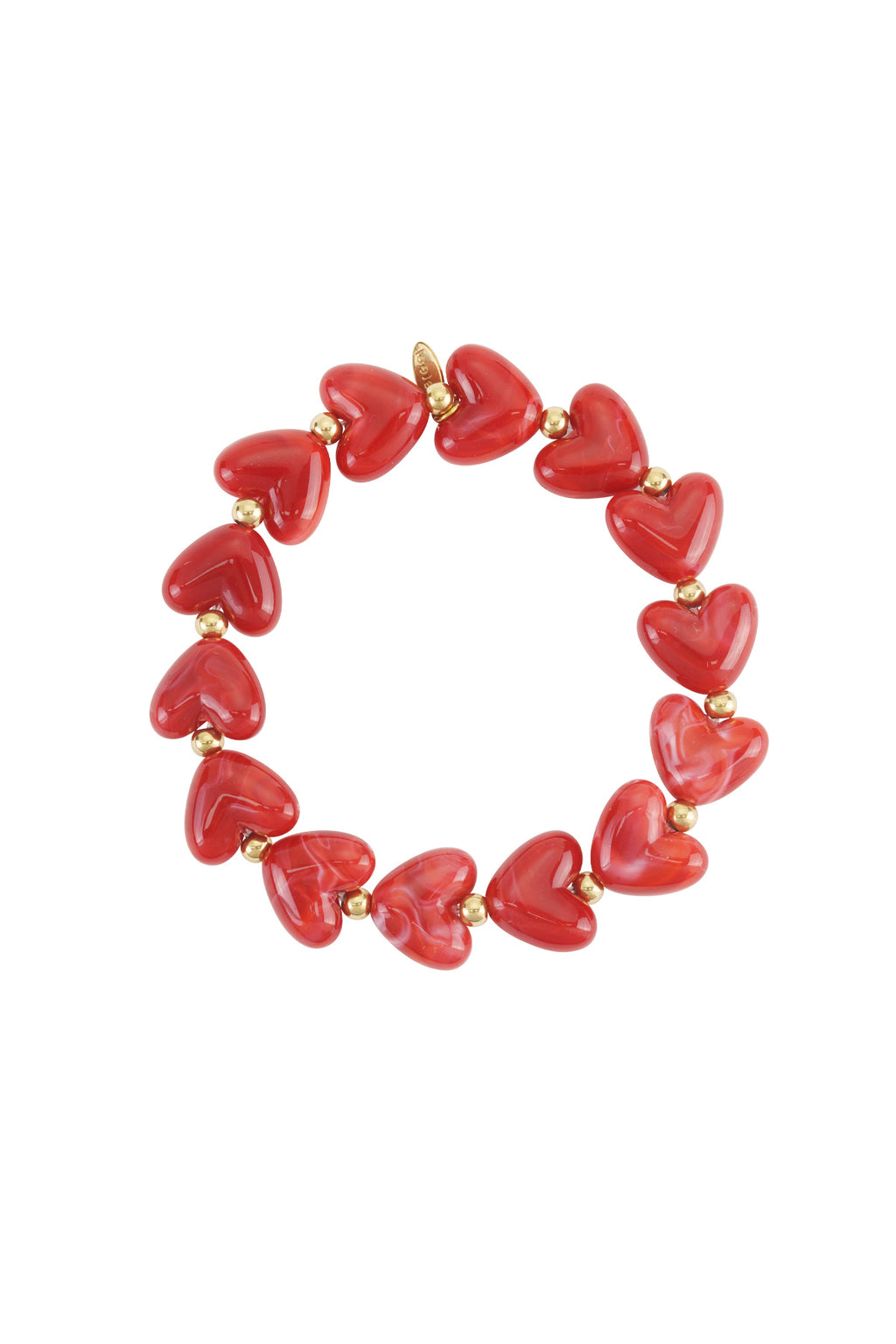 Perlenarmband Herz aus Acryl, elastisch