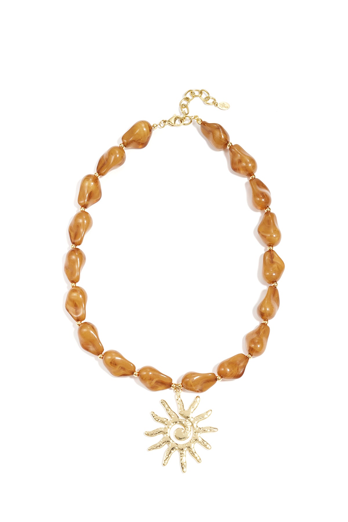 Sun Beaded Necklace – Pink Acrylic & Steel
