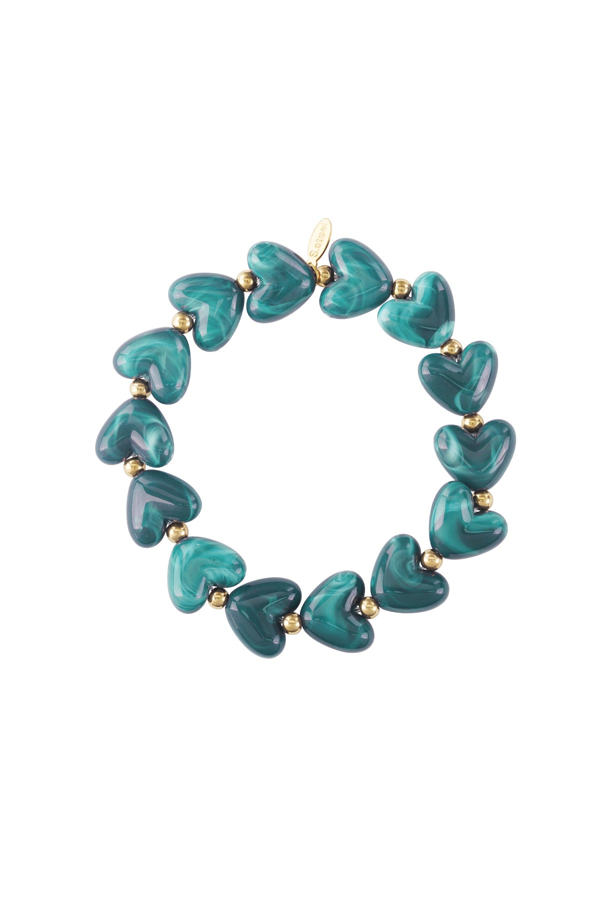 Perlenarmband Herz aus Acryl, elastisch